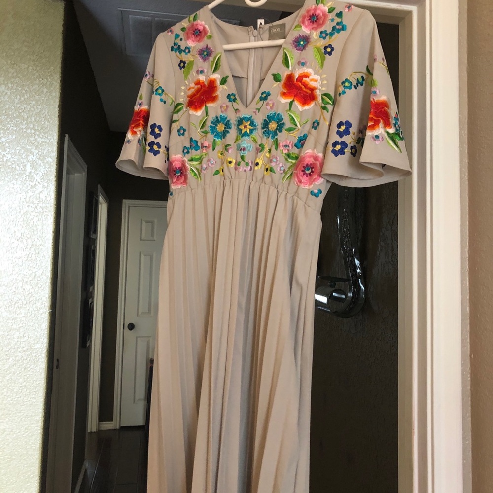 Embroidered Maternity Dress